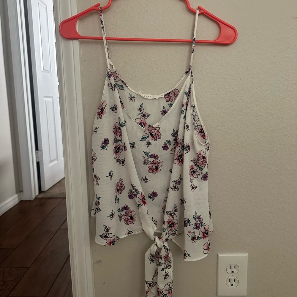 White floral tank top